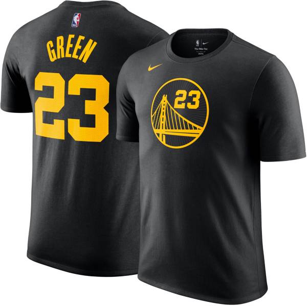 Nike Men's 2021-22 City Edition Golden State Warriors Draymond Green #23 Black Cotton T-Shirt