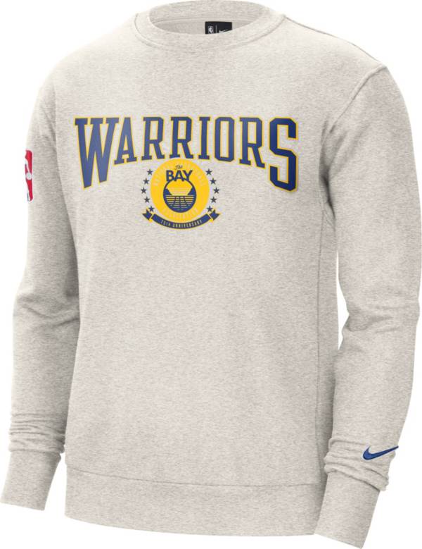 Nike Men's Golden State Warriors Grey Fleece Crew Sweatshirt