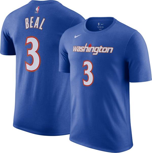 Nike Men's 2021-22 City Edition Washington Wizards Bradley Beal #3 Blue Cotton T-Shirt