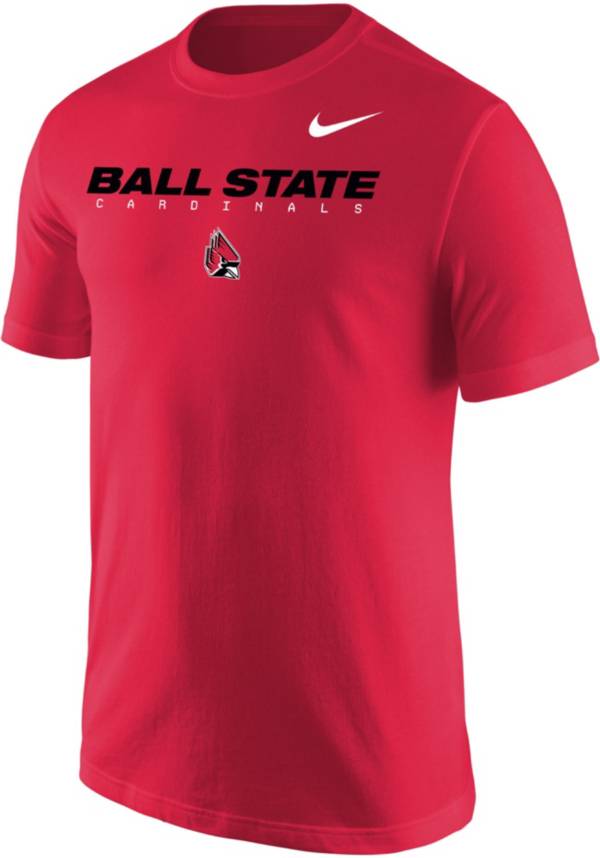 Nike Men's Ball State Cardinals Cardinal Core Cotton Graphic T-Shirt