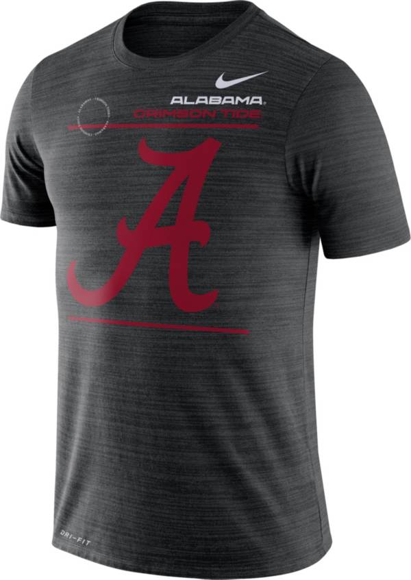 Nike Men's Alabama Crimson Tide Dri-FIT Velocity Football Sideline Black T-Shirt