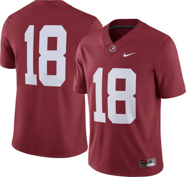 Nike Men's Alabama Crimson Tide #18 Crimson Dri-FIT Game Football Jersey