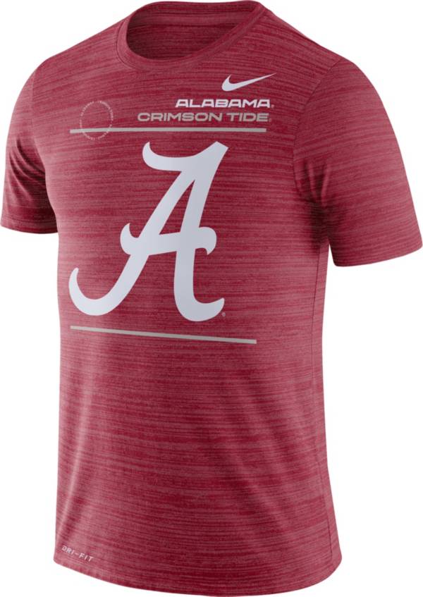 Nike Men's Alabama Crimson Tide Crimson Dri-FIT Velocity Football Sideline T-Shirt