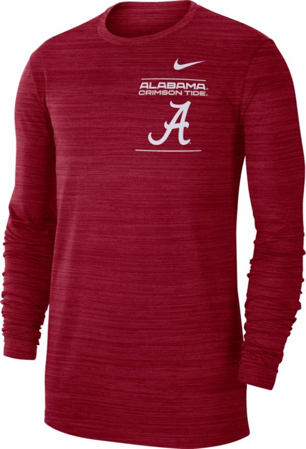 Nike Men's Alabama Crimson Tide Crimson Dri-FIT Velocity Football Sideline Long Sleeve T-Shirt