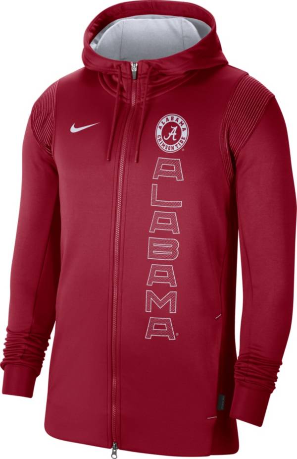 Nike Men's Alabama Crimson Tide Crimson Therma Football Sideline Full-Zip Hoodie