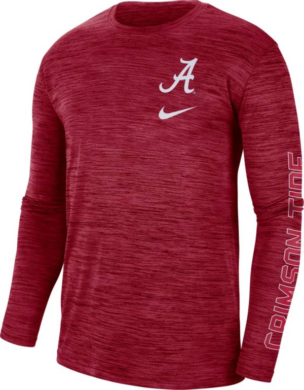 Nike Men's Alabama Crimson Tide Crimson Dri-FIT Velocity Graphic Long Sleeve T-Shirt