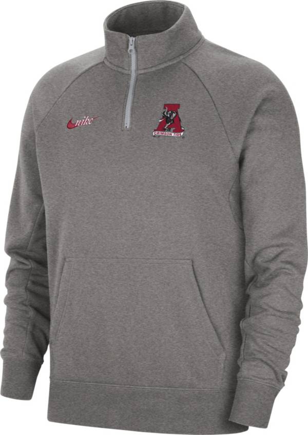 Nike Men's Alabama Crimson Tide Grey Retro Quarter-Zip