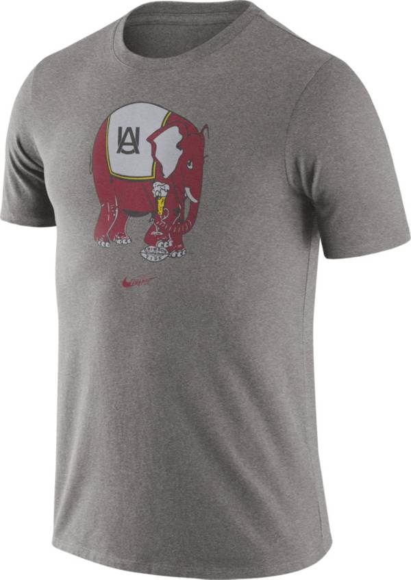 Nike Men's Alabama Crimson Tide Grey Retro Logo T-Shirt