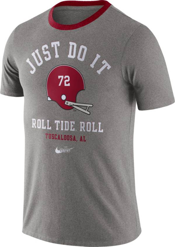 Nike Men's Alabama Crimson Tide Grey Dri-FIT Vault Helmet Logo T-Shirt