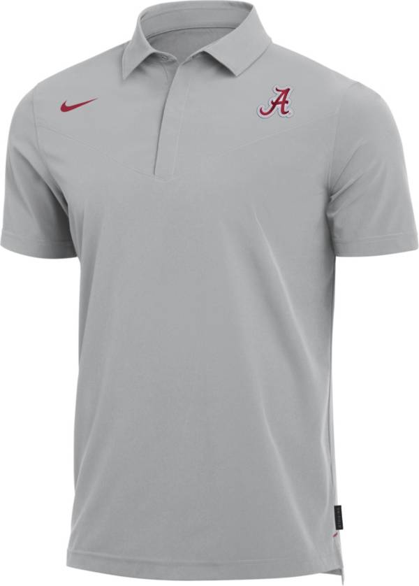 Nike Men's Alabama Crimson Tide Grey Dri-FIT Football Sideline UV Polo