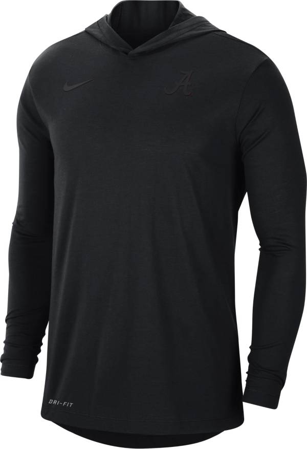 Nike Men's Alabama Crimson Tide Black Dri-FIT Vapor Pinnacle Long Sleeve Hoodie T-Shirt