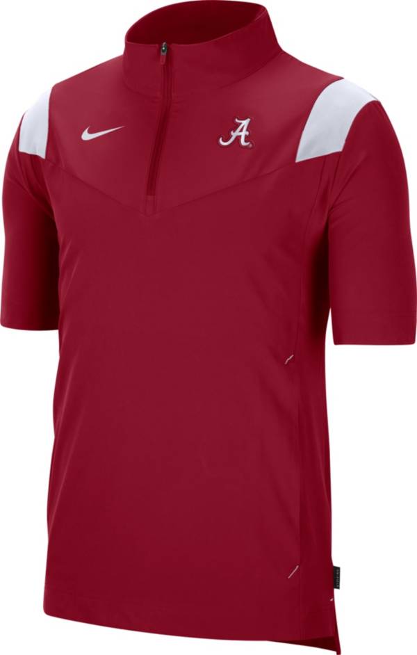 Nike Men's Alabama Crimson Tide Crimson Football Sideline Coach Short Sleeve Jacket