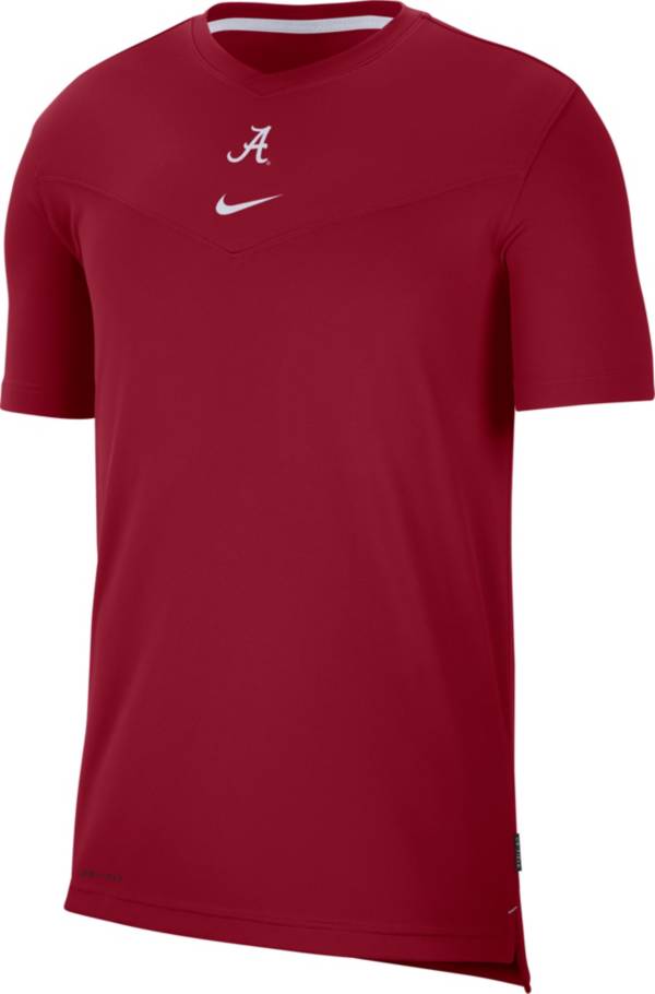 Nike Men's Alabama Crimson Tide Crimson Football Sideline Coach Dri-FIT UV T-Shirt