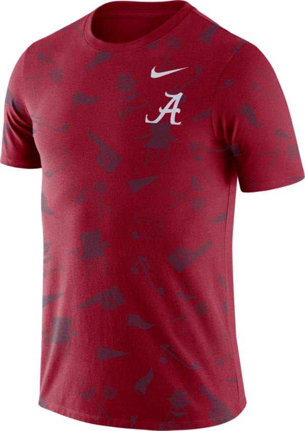 Nike Men's Alabama Crimson Tide Crimson Tailgate Print T-Shirt