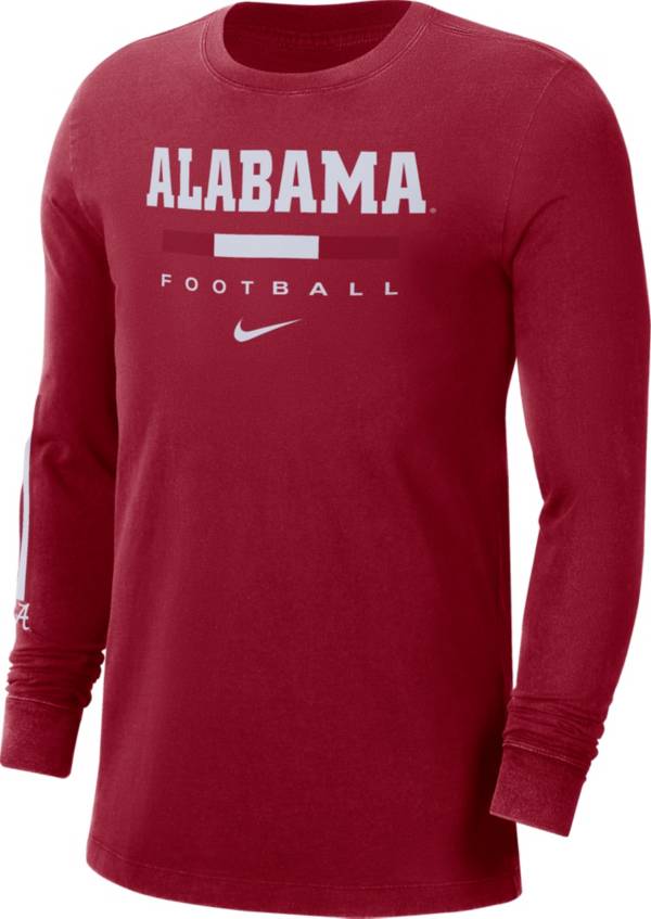 Nike Men's Alabama Crimson Tide Crimson Football Wordmark Long Sleeve T-Shirt