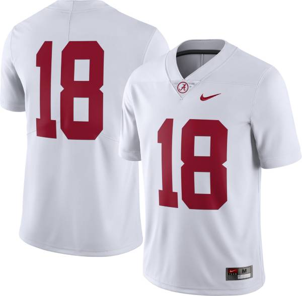 Nike Men's Alabama Crimson Tide #18 White Dri-FIT Limited Football Jersey