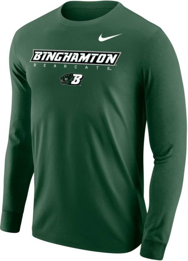 Nike Men's Binghamton Bearcats Dark Green Core Cotton Graphic Long Sleeve T-Shirt