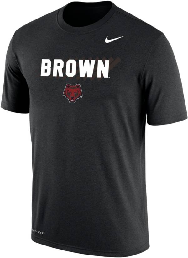 Nike Men's Brown University Bears Dri-FIT Cotton Black T-Shirt