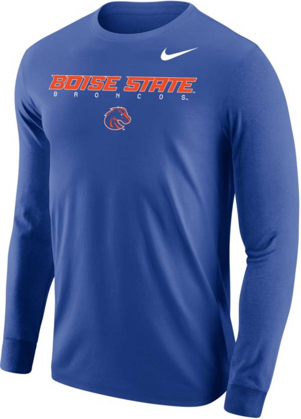 Nike Men's Boise State Broncos Blue Core Cotton Graphic Long Sleeve T-Shirt