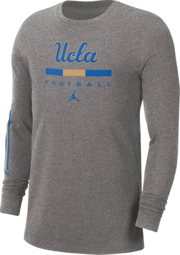 Jordan Men's UCLA Bruins Blue Grey Football Cotton Long Sleeve T-Shirt