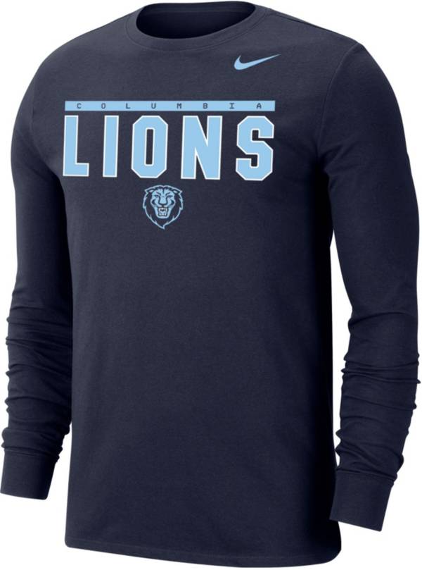 Nike Men's Columbia Bluejays Navy Dri-FIT Cotton Long Sleeve T-Shirt product image
