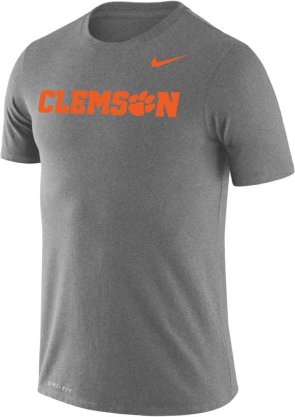 Nike Men's Clemson Tigers Grey Dri-FIT Legend Wordmark T-Shirt