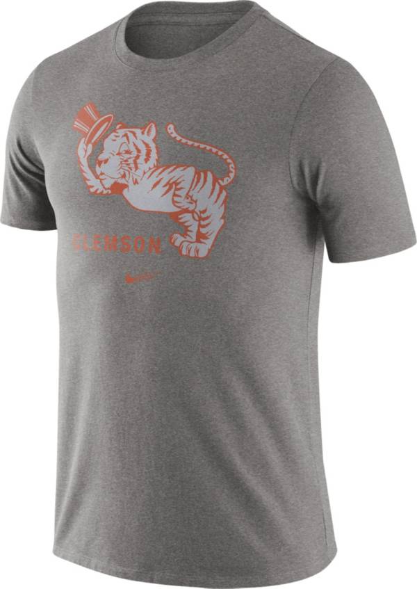 Nike Men's Clemson Tigers Grey Retro Logo T-Shirt