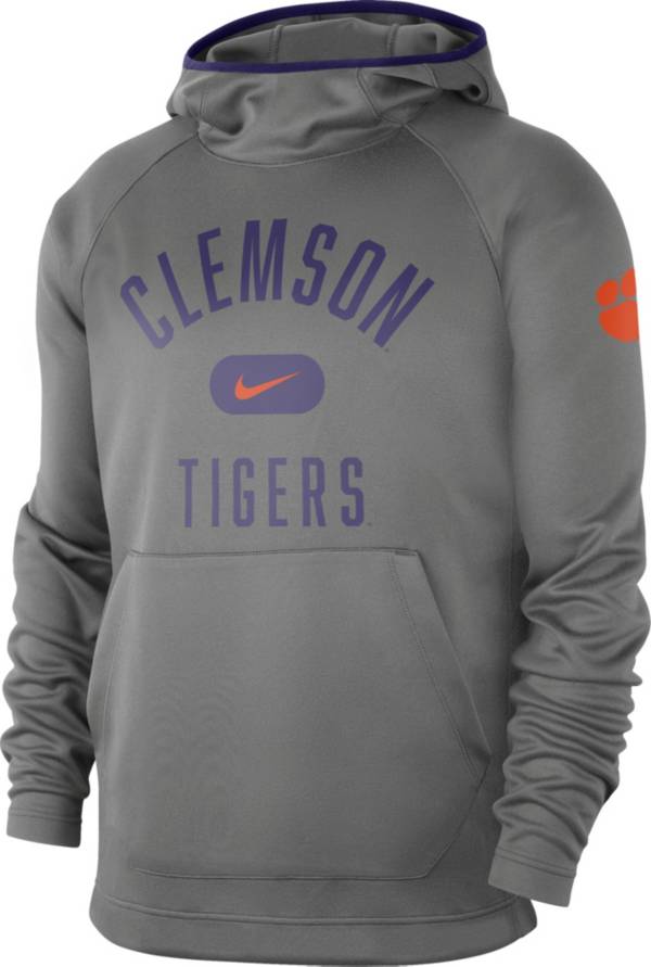Nike Men's Clemson Tigers Grey Spotlight Basketball Pullover Hoodie