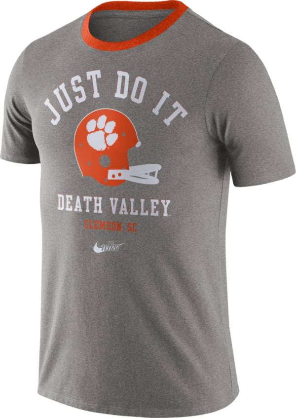 Nike Men's Clemson Tigers Grey Dri-FIT Vault Helmet Logo T-Shirt