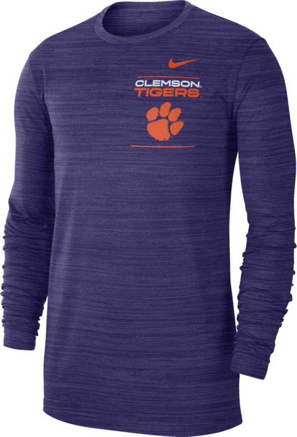 Nike Men's Clemson Tigers Regalia Dri-FIT Velocity Football Sideline Long Sleeve T-Shirt