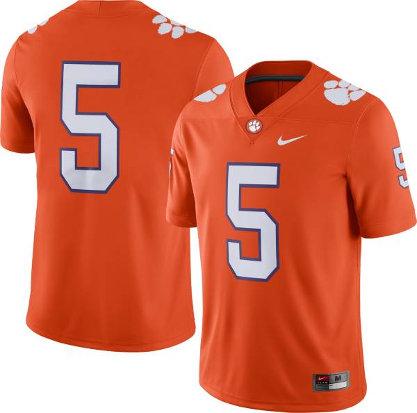 Nike Men's Clemson Tigers #5 Orange Dri-FIT Game Football Jersey