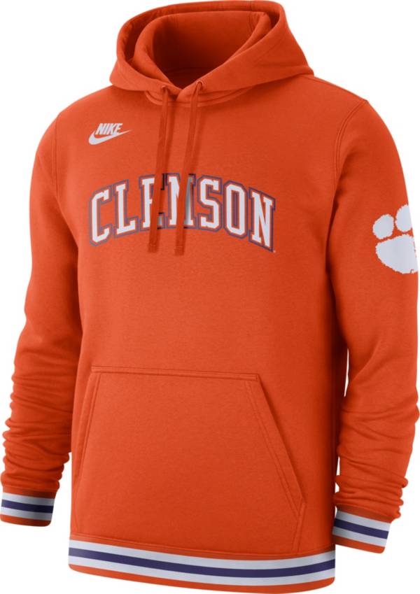 Nike Men's Clemson Tigers Orange Retro Fleece Pullover Hoodie