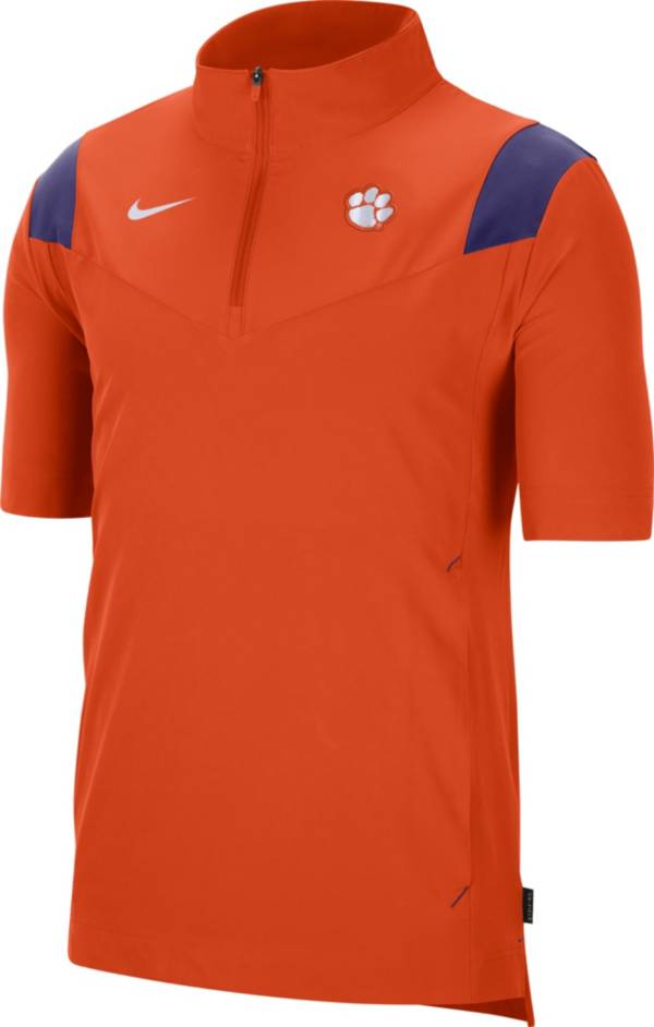 Nike Men's Clemson Tigers Orange Football Sideline Coach Short Sleeve Jacket