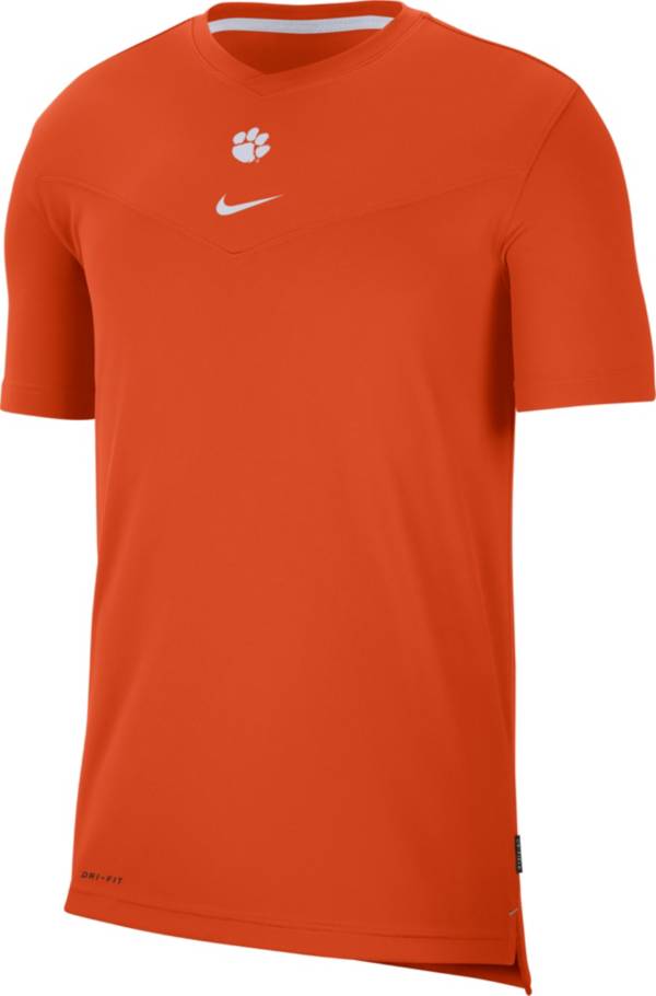 Nike Men's Clemson Tigers Orange Football Sideline Coach Dri-FIT UV T-Shirt