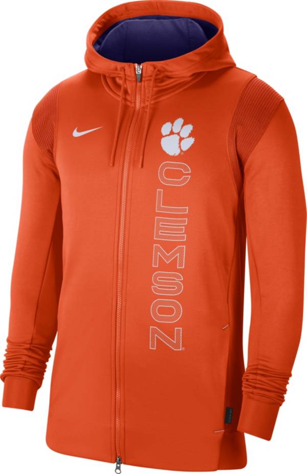 Nike Men's Clemson Tigers Orange Therma Football Sideline Full-Zip Hoodie