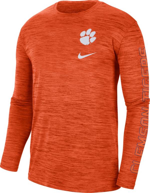 Nike Men's Clemson Tigers Orange Dri-FIT Velocity Graphic Long Sleeve T-Shirt