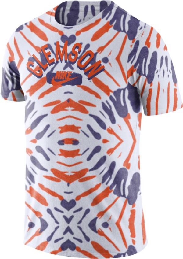 Nike Men's Clemson Tigers White Tie-Dye Festival T-Shirt