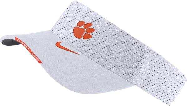 Nike Men's Clemson Tigers White Aero Football Sideline Visor