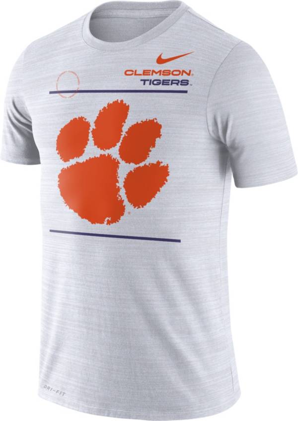 Nike Men's Clemson Tigers Dri-FIT Velocity Football Sideline White T-Shirt