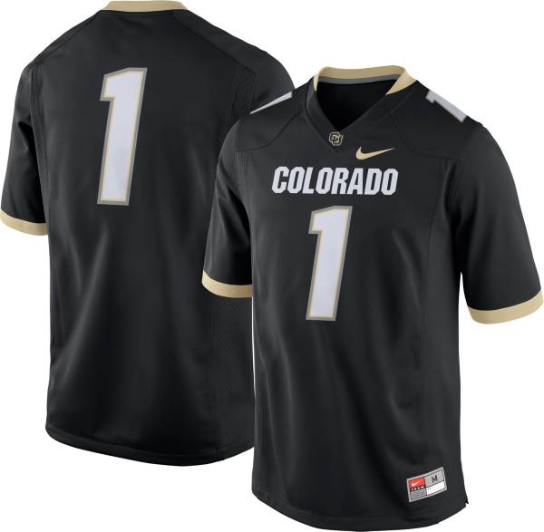Nike Men's Colorado Buffaloes #1 Black Dri-FIT Game Football Jersey