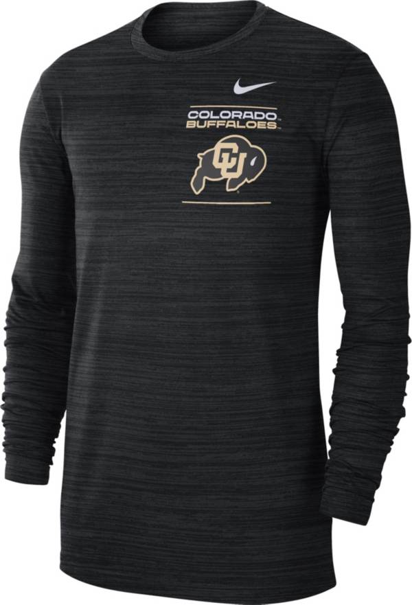 Nike Men's Colorado Buffaloes Dri-FIT Velocity Football Sideline Black Long Sleeve T-Shirt product image