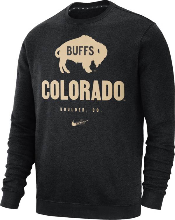 Nike Men's Colorado Buffaloes Black Vault Logo Club Fleece Crew Neck Sweatshirt