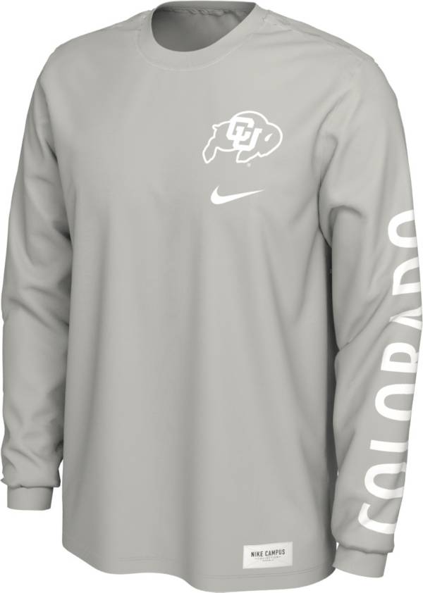 Nike Men's Colorado Buffaloes Pastel Grey Seasonal Cotton Long Sleeve T-Shirt product image