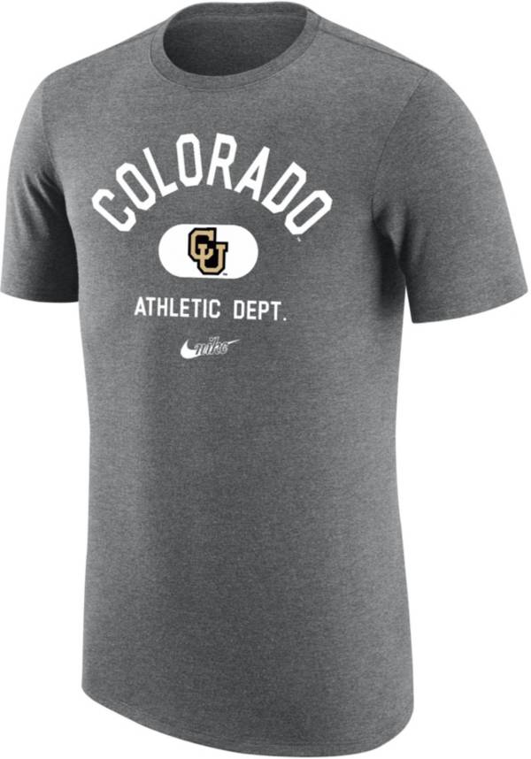 Nike Men's Colorado Buffaloes Grey Tri-Blend Old School Arch T-Shirt