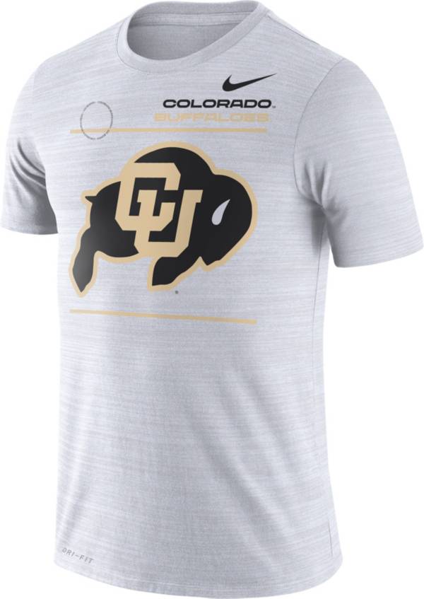 Nike Men's Colorado Buffaloes Dri-FIT Velocity Football Sideline White T-Shirt