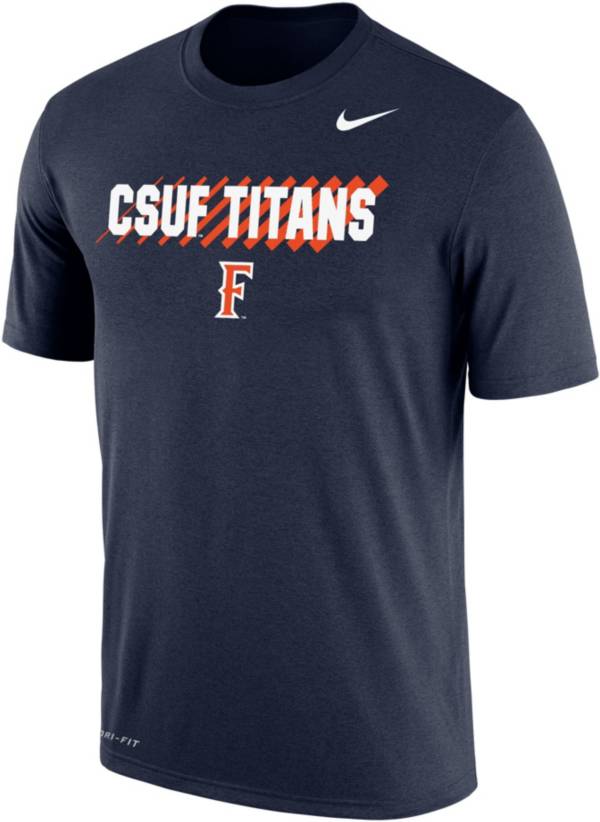 Nike Men's Cal State Fullerton Titans Navy Blue Dri-FIT Cotton T-Shirt