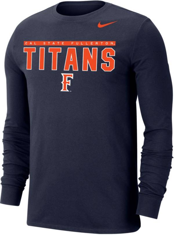 Nike Men's Cal State Fullerton Titans Navy Blue Dri-FIT Cotton Long Sleeve T-Shirt