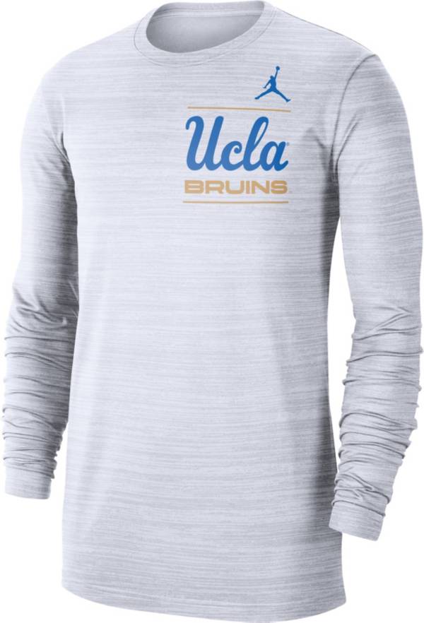 Jordan Men's UCLA Bruins Dri-FIT Velocity Football Sideline White Long Sleeve T-Shirt