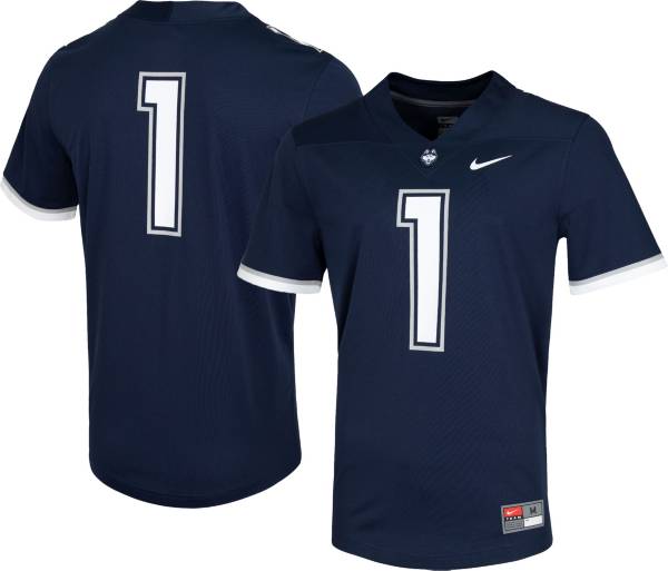 Nike Men's UConn Huskies #1 Navy Game Vapor Untouchable Football Jersey