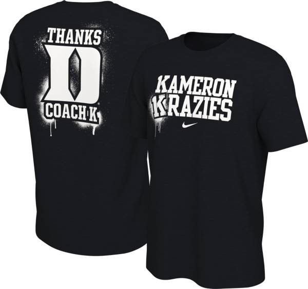 Nike Men's Duke Blue Devils Black ‘Kameron Krazies' Coach K Retirement T-Shirt